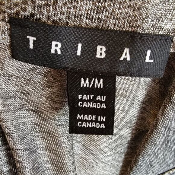 Tribal Metalliac Silver Gray Top Size Medium - Picture 3 of 3